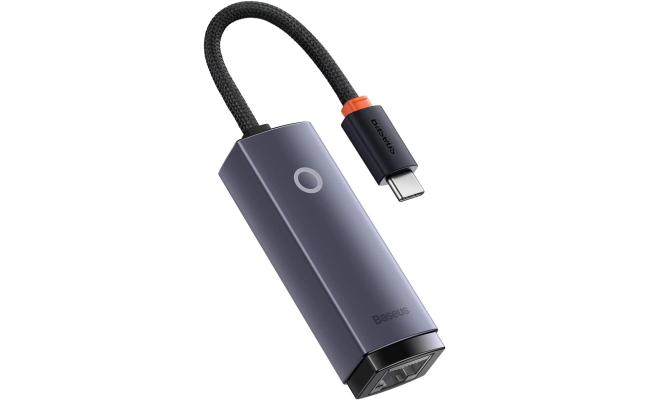 Baseus Lite Series RJ45 Lan Port Ethernet Adapter Type-C to RJ45 LAN Port 1000Mbps Hub - Grey